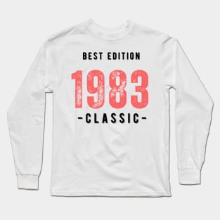 Vintage Birthday Year 1983 Black Long Sleeve T-Shirt